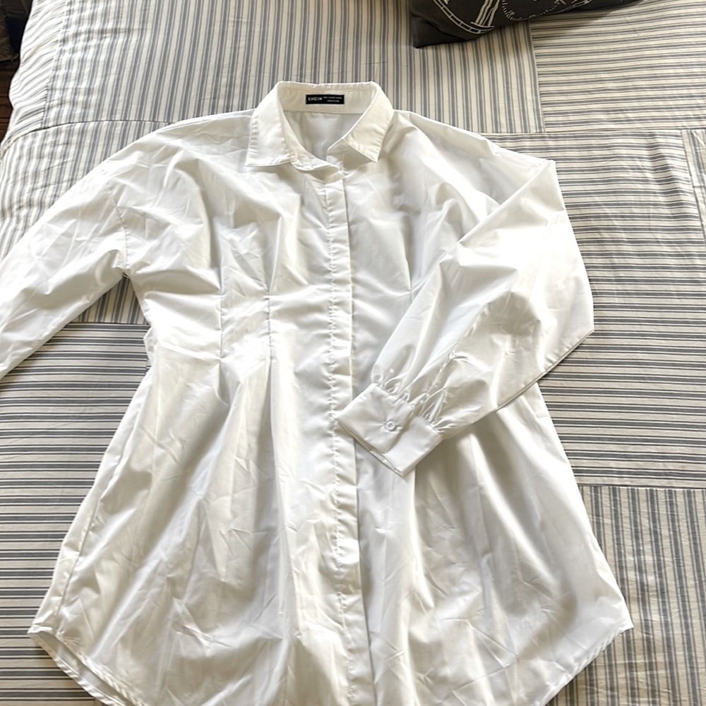 White button down dress